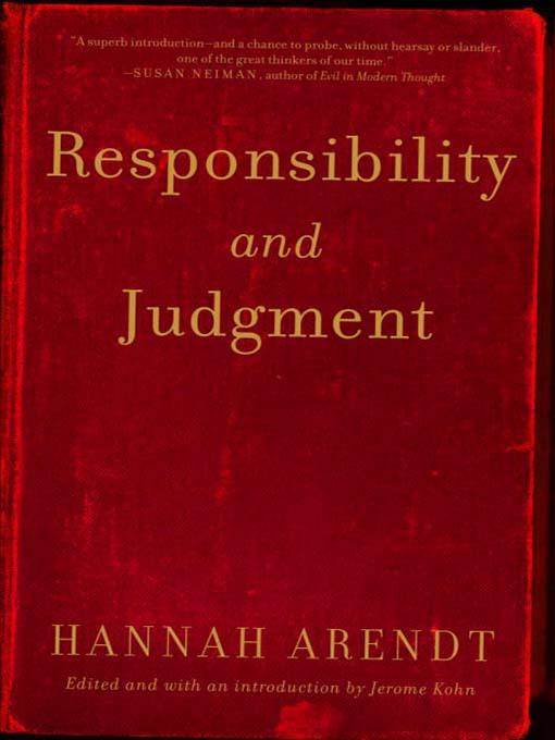 Title details for Responsibility and Judgment by Hannah Arendt - Available